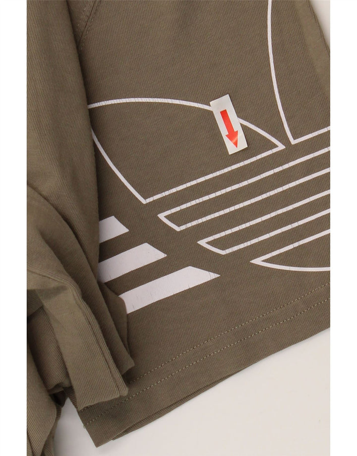 Męska koszulka z grafiką Adidas, średnia, bawełniana khaki