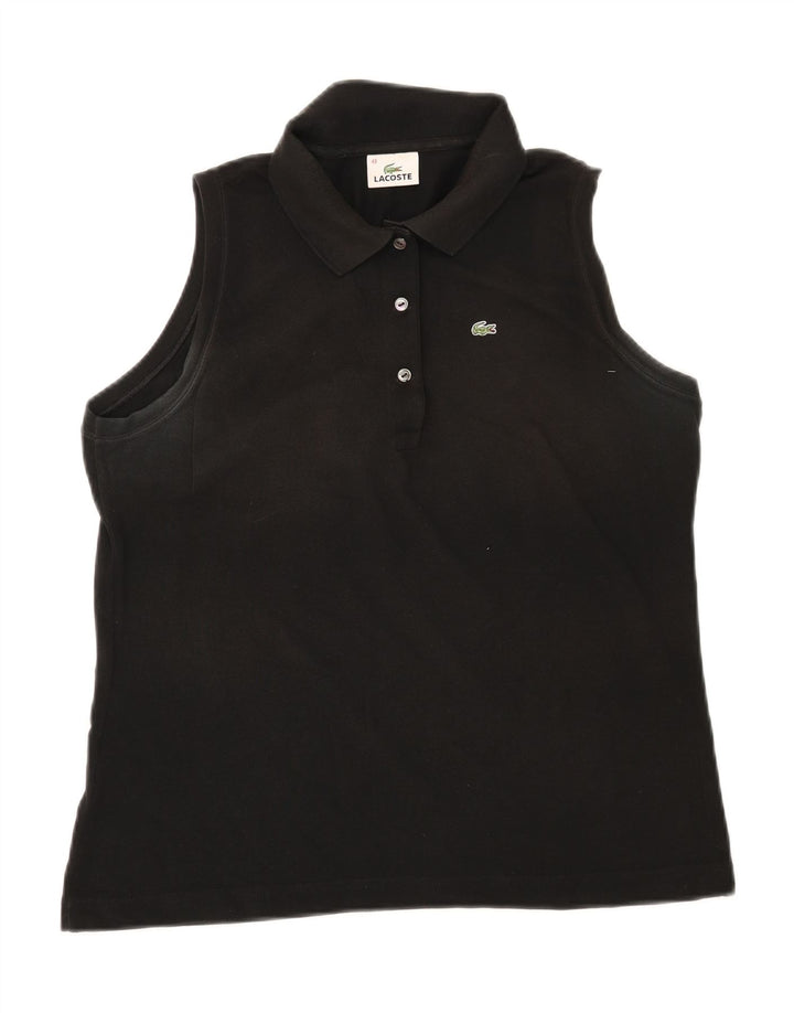 Damska koszulka polo Lacoste bez rękawów, rozmiar 48 XL, czarna