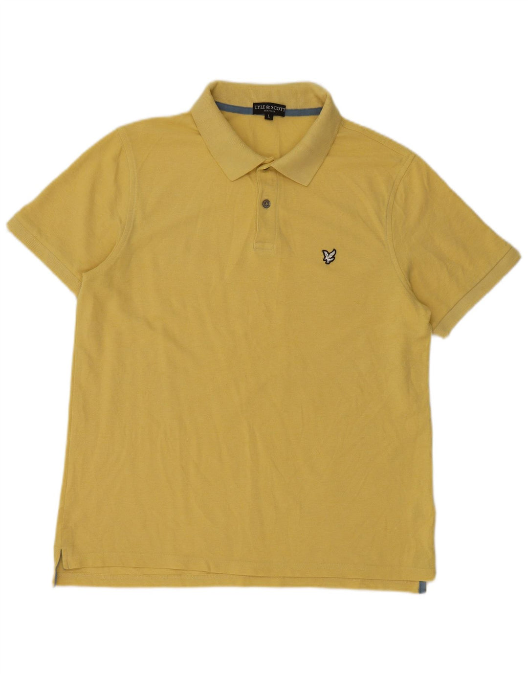 Męska koszulka polo Lyle & Scott, duża, żółta, bawełniana