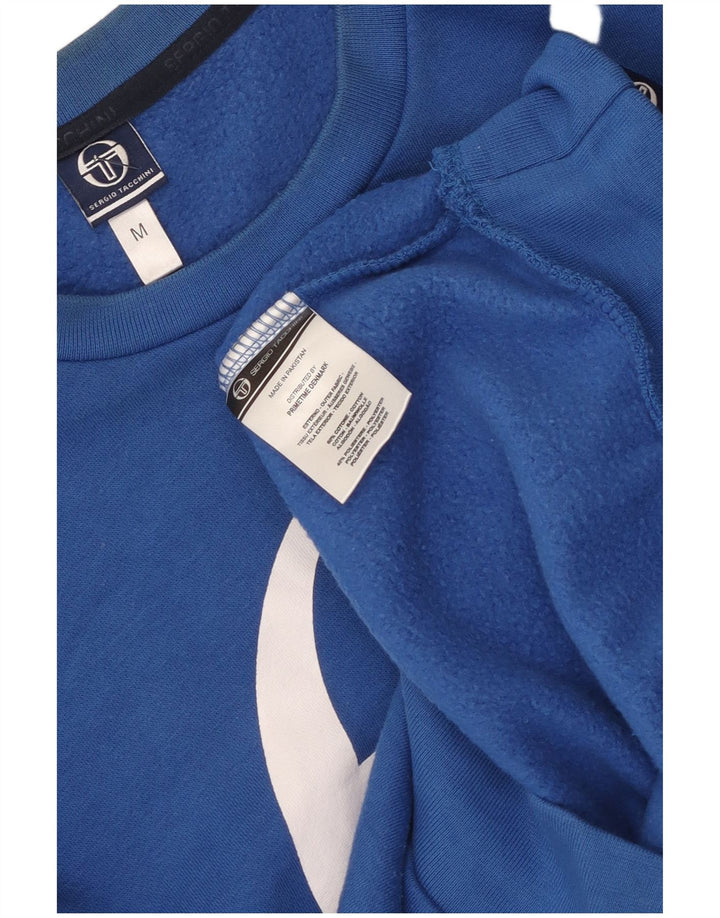 Męska bluza z grafiką Sergio Tacchini, średnioniebieska, bawełniana