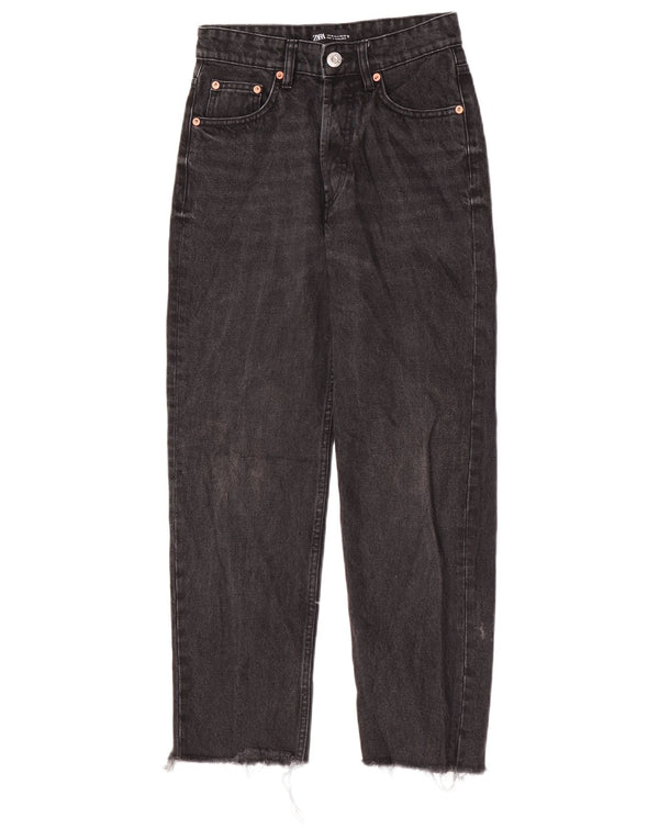 Damskie jeansy z wysokim stanem Zara EU 36 XS W26 L26, czarne, bawełniane
