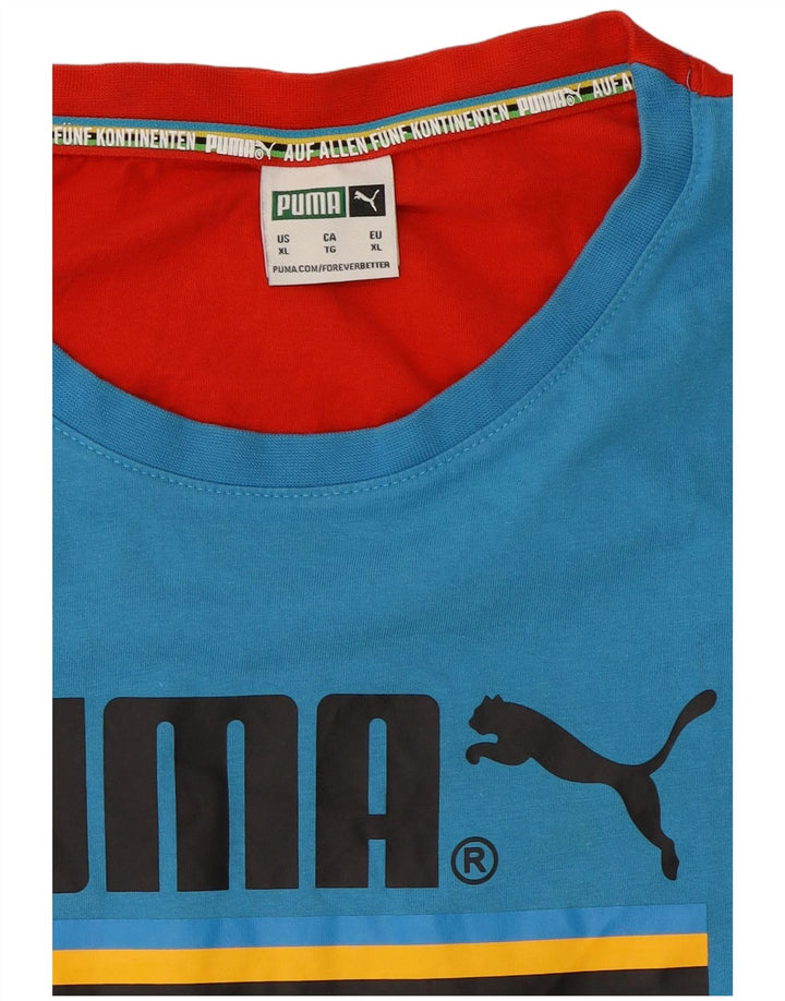 Męski T-shirt Puma z grafiką Top XL, wielokolorowy, z blokami kolorów