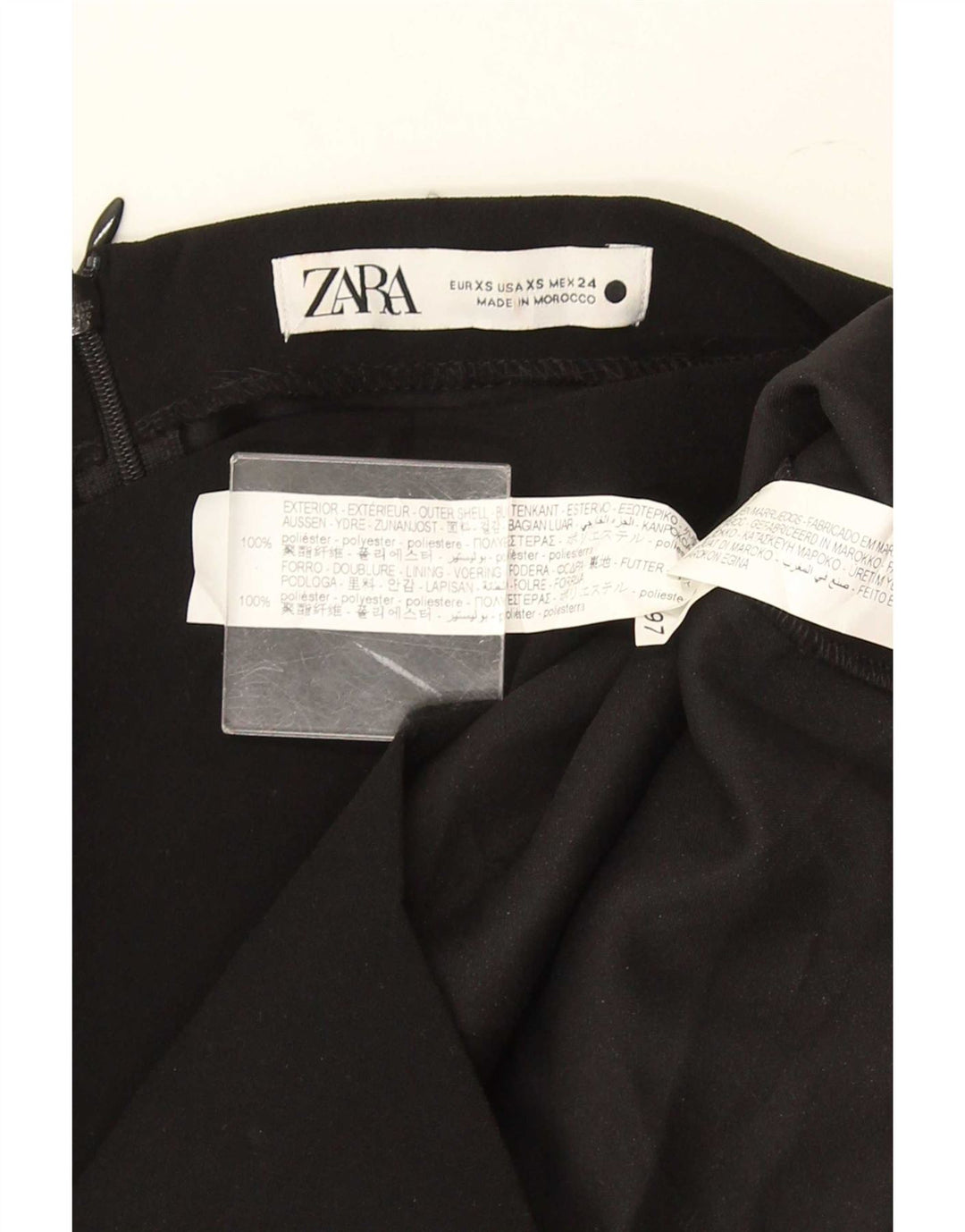 Damski top Zara z długim rękawem UK 6 XS, czarny poliester