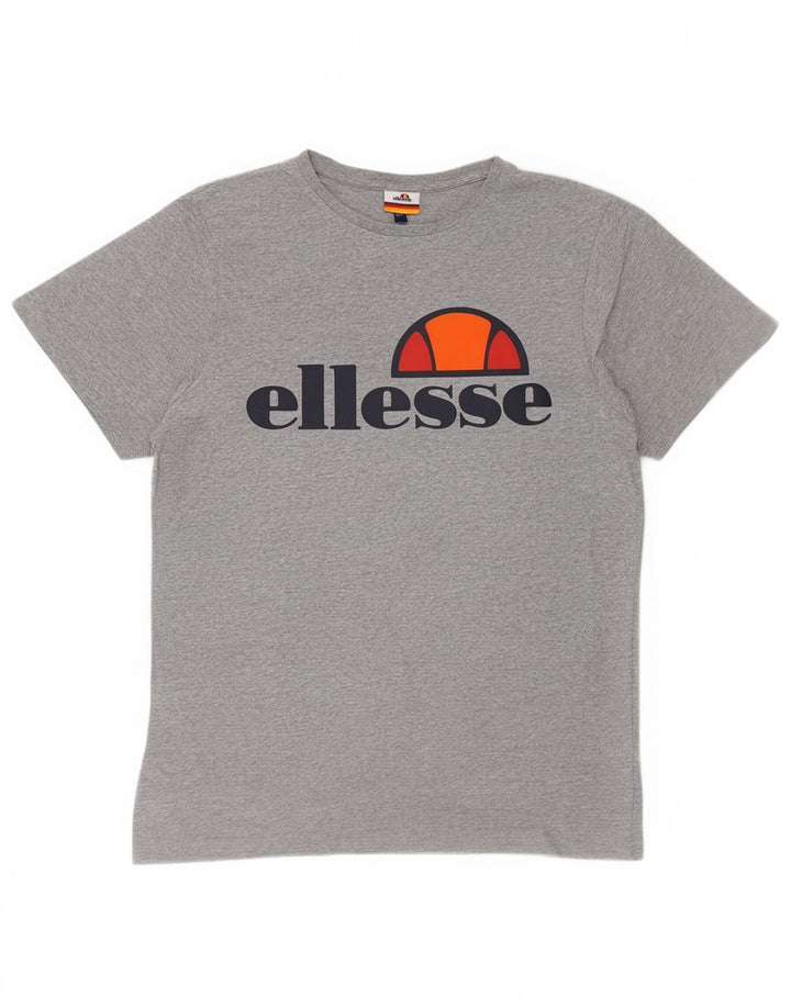 Męska koszulka z grafiką Ellesse, średnia, szara, bawełniana nakrapiana