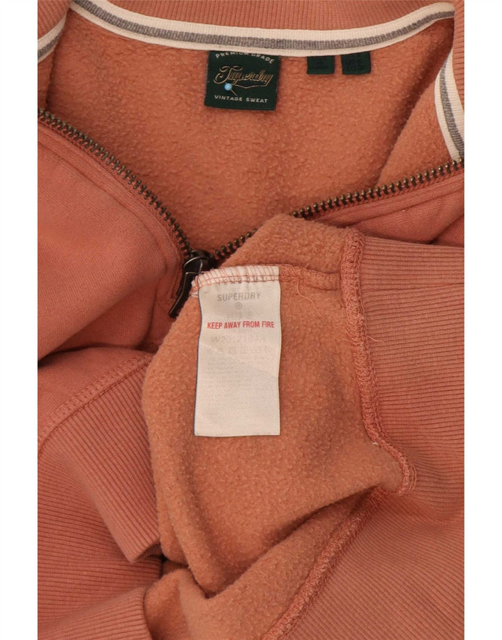 Damski sweter oversize Superdry z zamkiem błyskawicznym na szyi, UK 8, mały brązowy