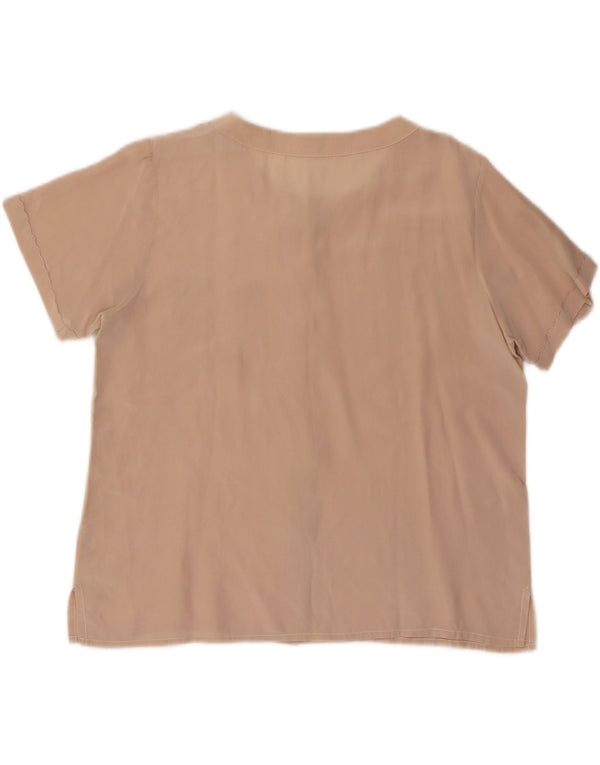 Vintage damska bluzka oversize z krótkim rękawem IT 40 Small Pink Silk