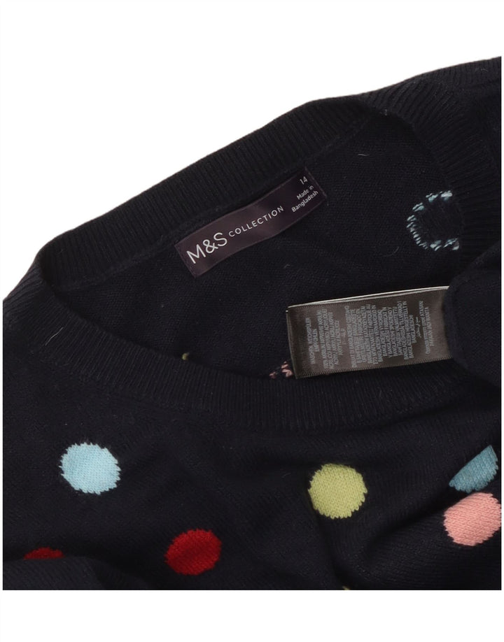 MARKS & SPENCER Damski sweter z okrągłym dekoltem UK 14 Średni granatowy