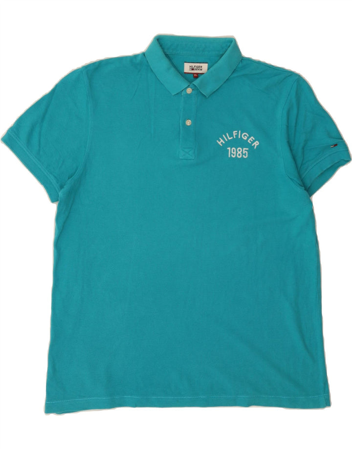 TOMMY HILFIGER Mens Polo Shirt XL Turquoise Vintage Tommy Hilfiger and Second-Hand Tommy Hilfiger from Messina Hembry 