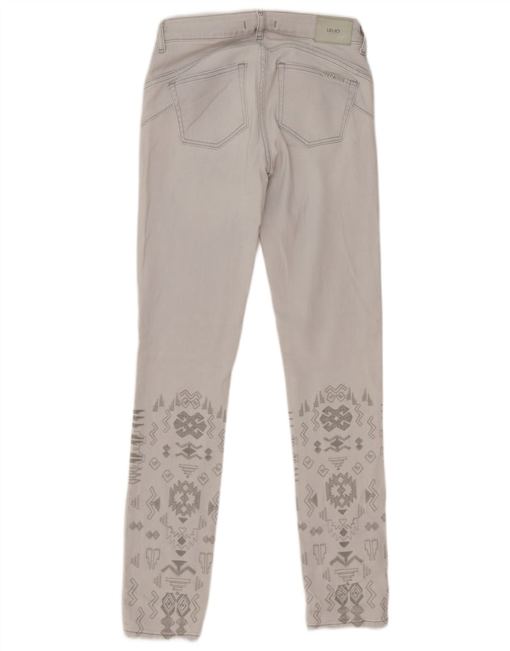 Damskie jeansy Liu Jo W28 L31 Szare geometryczne