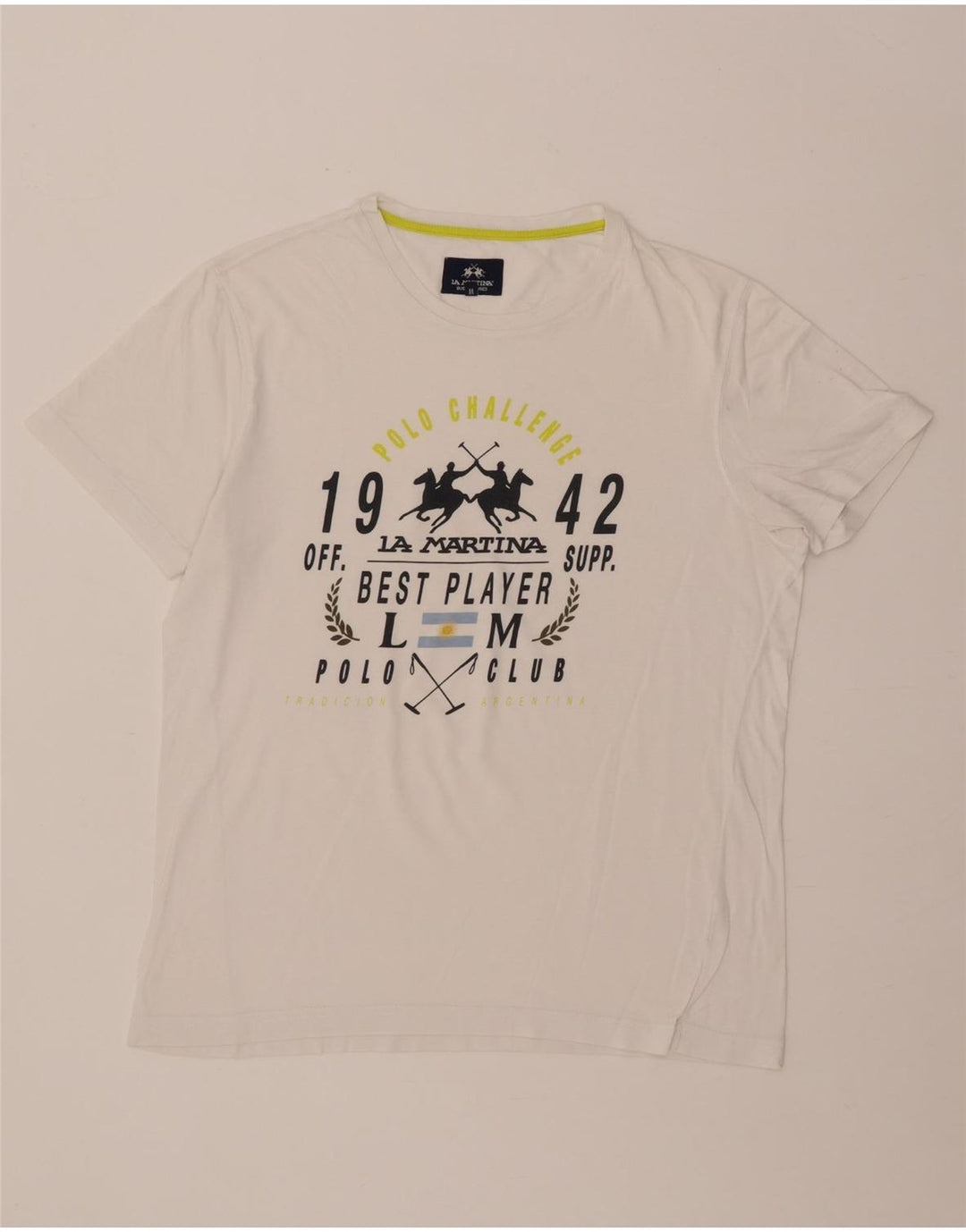 Męski T-shirt z grafiką La Martina, średni biały