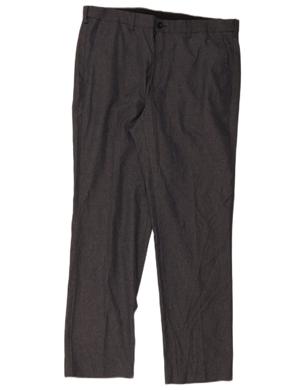 Męskie proste spodnie chino Marks & Spencer W36 L30 Szary poliester