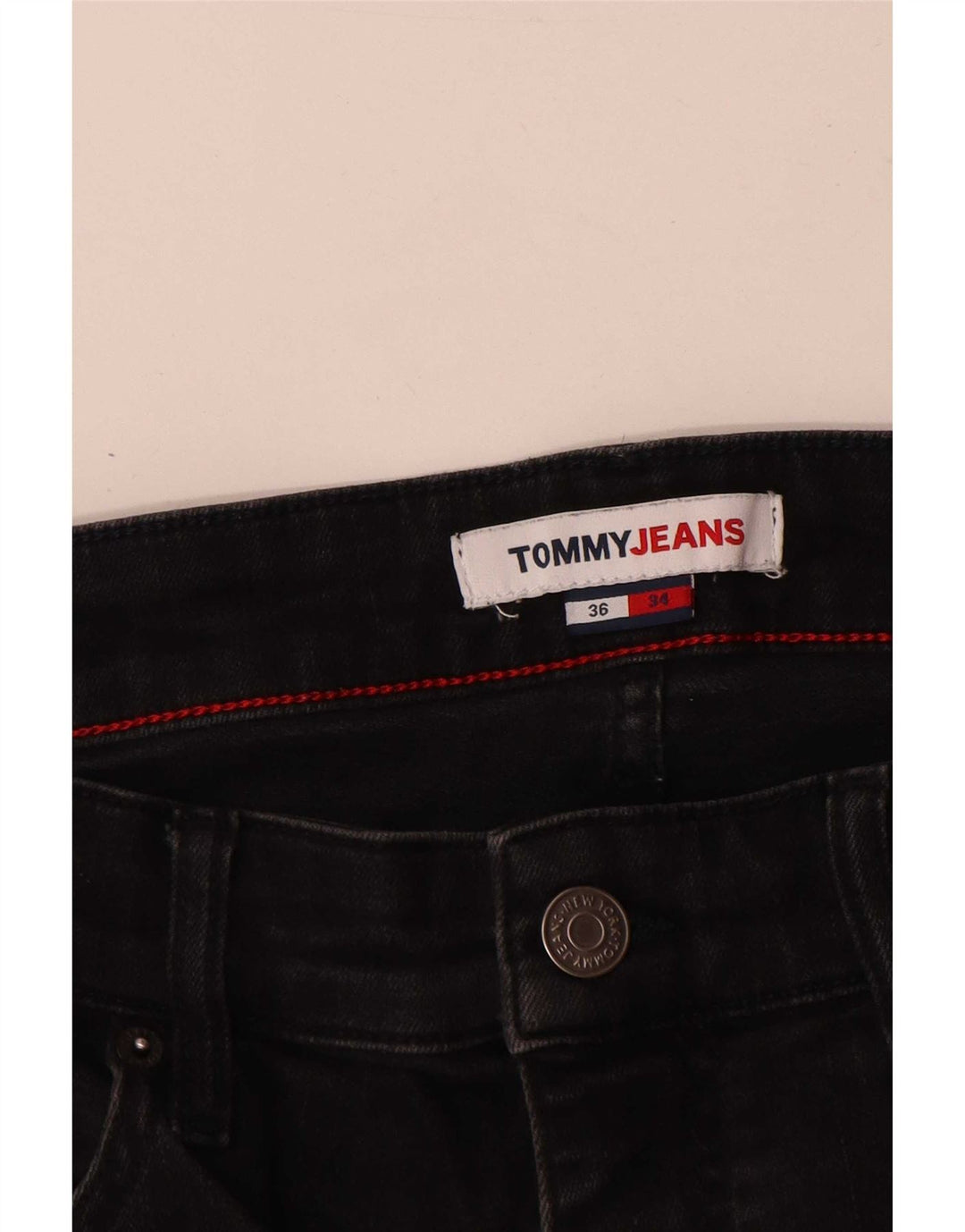 Męskie jeansy slim fit Tommy Hilfiger W36 L34 Czarne bawełniane