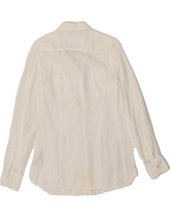 TOMMY HILFIGER Womens Shirt US 6 Medium White Cotton Vintage Tommy Hilfiger and Second-Hand Tommy Hilfiger from Messina Hembry 