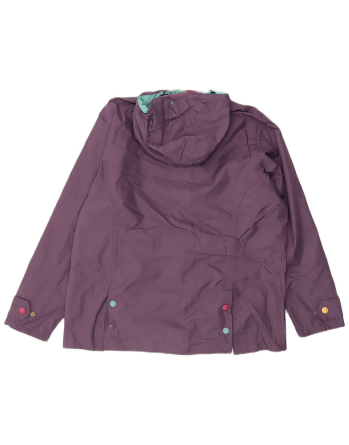 JOULES Womens Oversized Hooded Rain Jacket UK 16 Large Purple Polyester