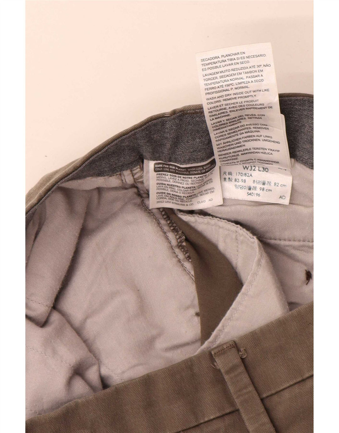 Męskie spodnie typu chino Regular Dockers W32 L28, bawełna khaki