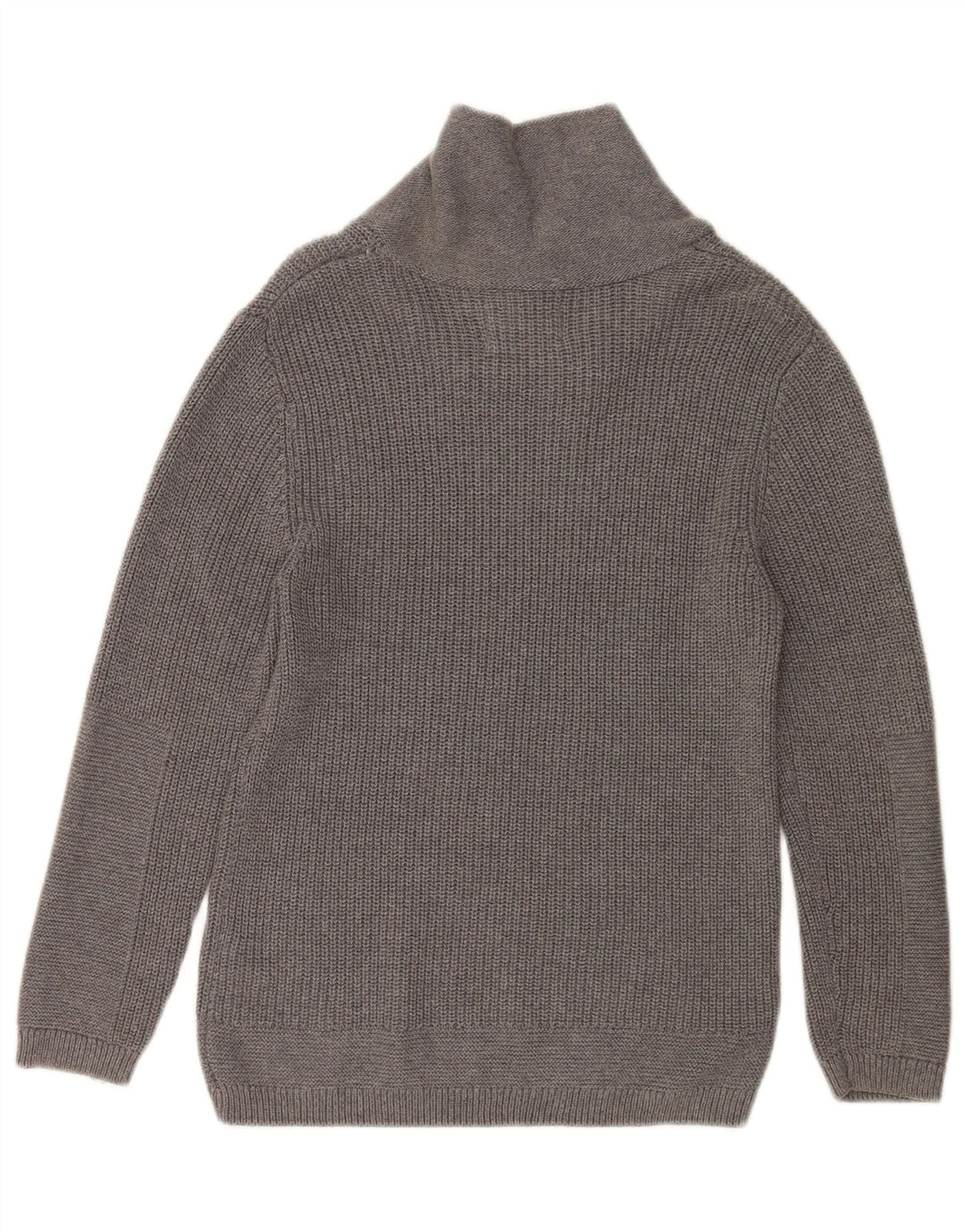 Sweter chłopięcy Zara z szalowym dekoltem 9-10 lat, szara bawełna