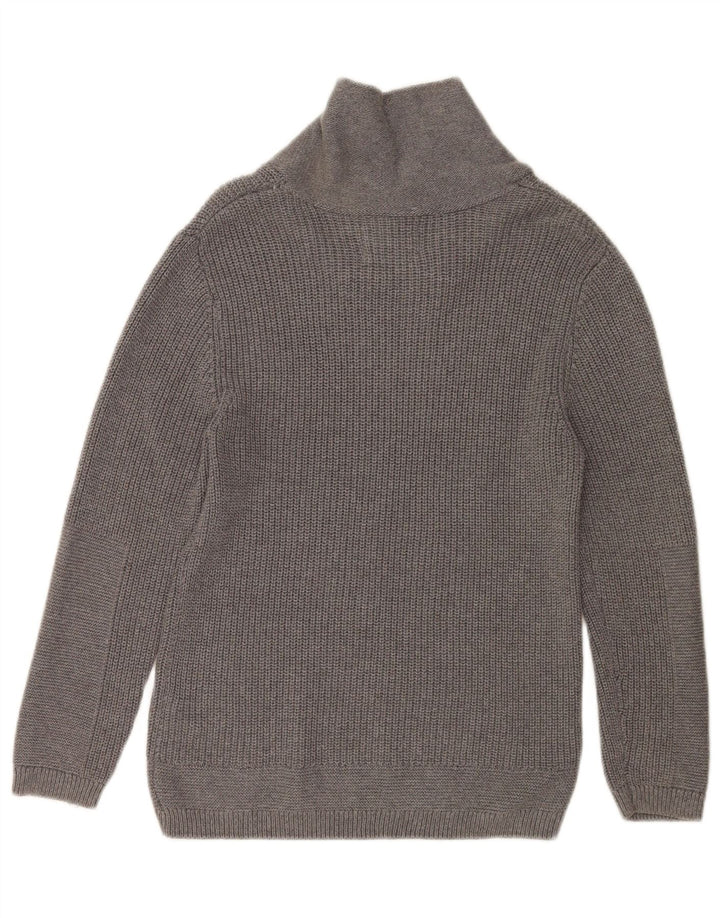 Sweter chłopięcy Zara z szalowym dekoltem 9-10 lat, szara bawełna