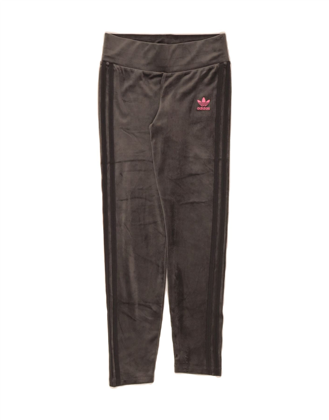 ADIDAS Womens Velour Leggings UK 6 XS Grey Vintage Adidas and Second-Hand Adidas from Messina Hembry 