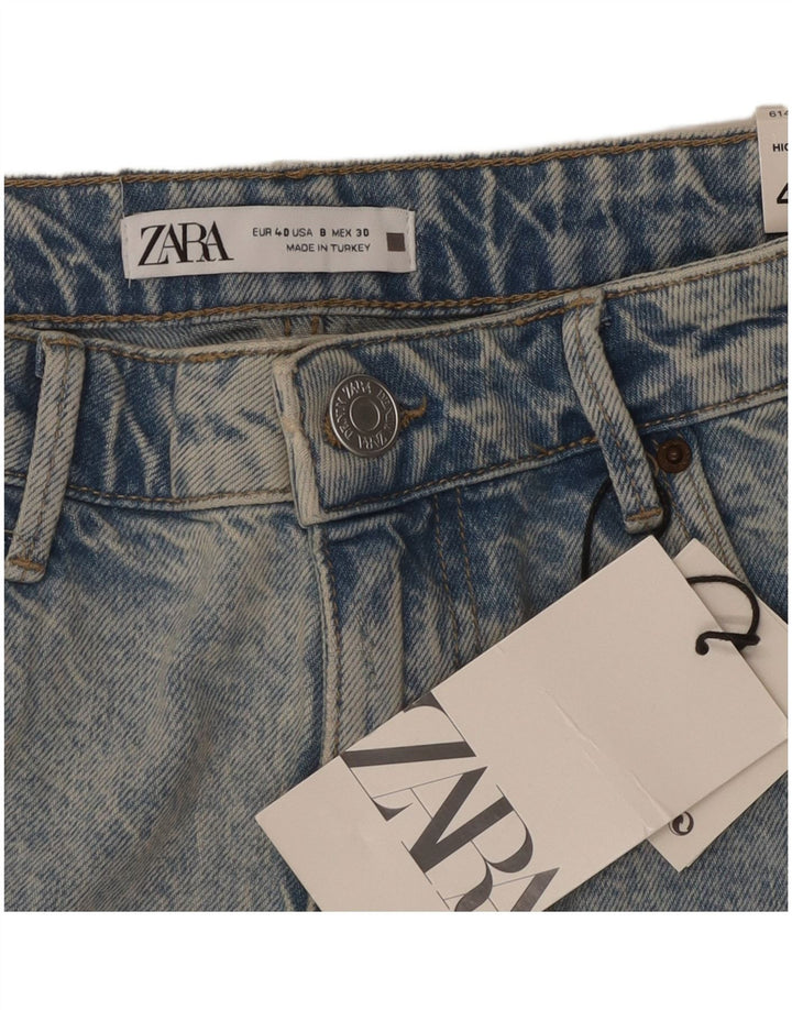 Damskie spodenki jeansowe ZARA w trudnej sytuacji EU 40 Medium W30, niebieska bawełna