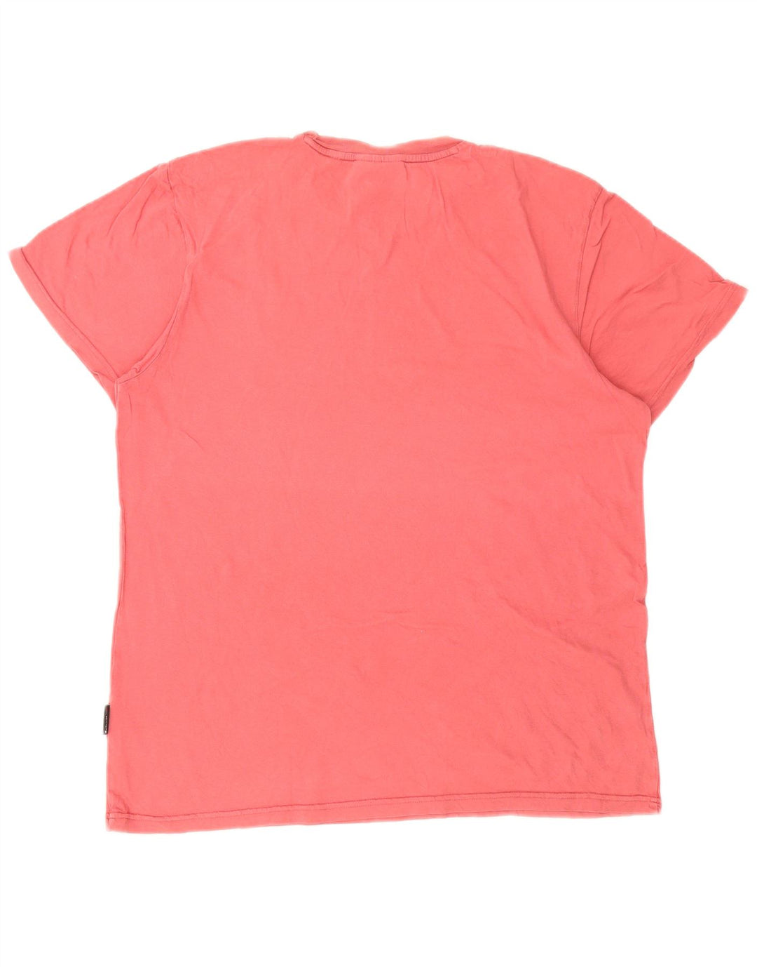 Męski T-shirt z grafiką Schott, duży, różowy, bawełniany