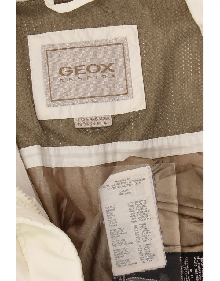 Damska kurtka Geox Respira Oversize UK 6 XS, biały poliester