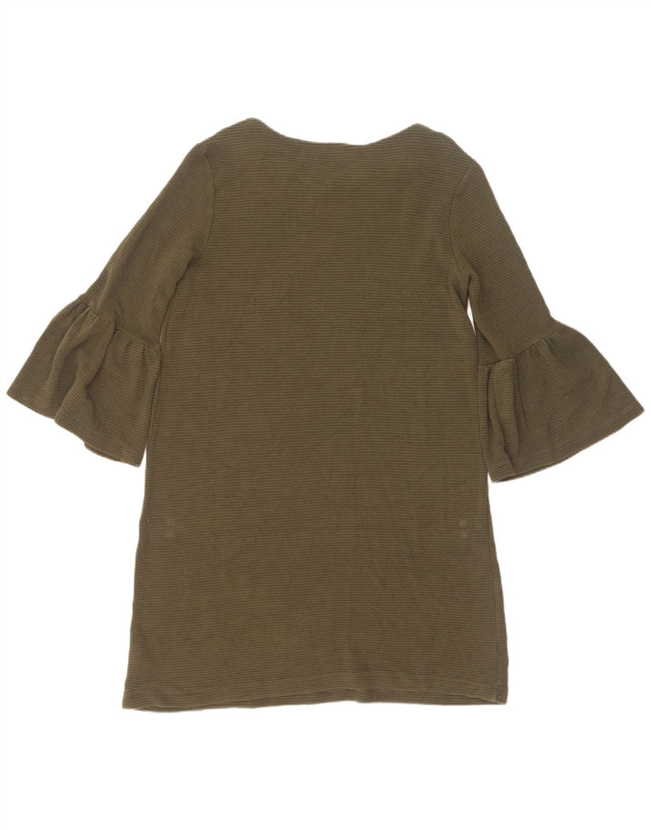Damska sukienka typu shift z rękawem 3/4 French Connection UK 12, średnia wiskoza khaki