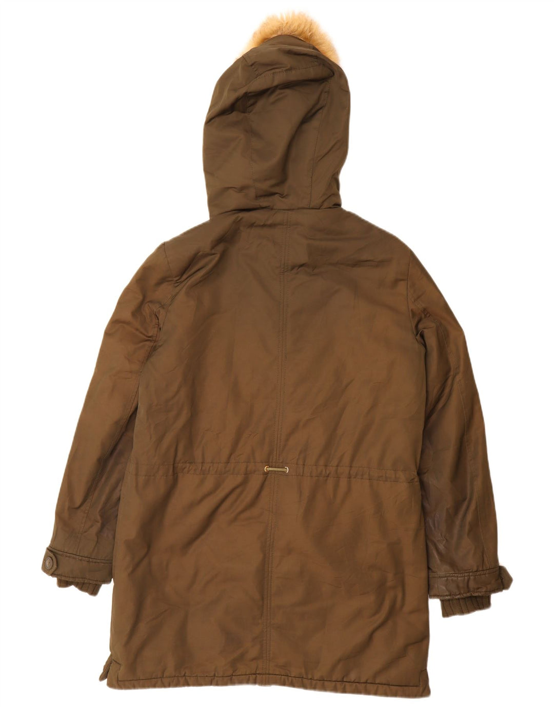 Damska kurtka parka z kapturem Trafaluc Zara UK 14, średni khaki, poliester