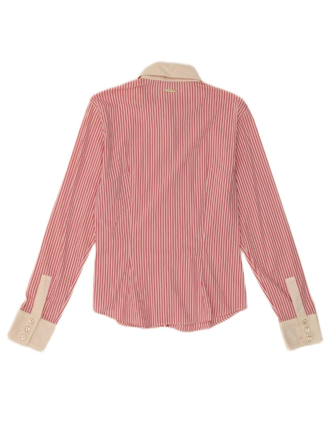 MARELLA Womens Shirt IT 44 Medium Pink Striped Cotton