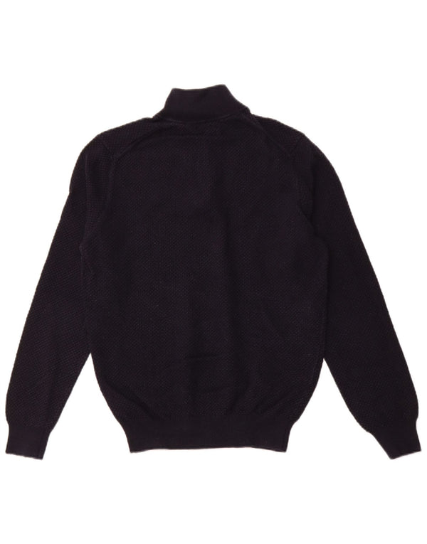 MASSIMO DUTTI Damski sweter zapinany na zamek UK 12, średni granatowy, bawełniany