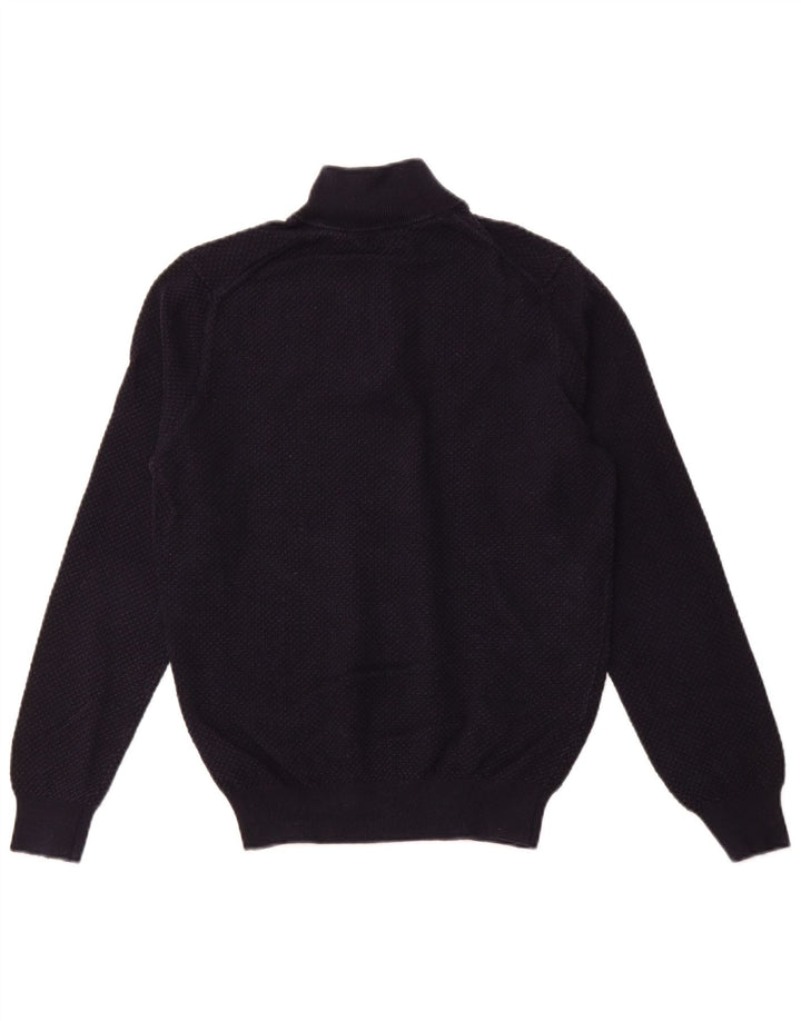 MASSIMO DUTTI Damski sweter zapinany na zamek UK 12, średni granatowy, bawełniany