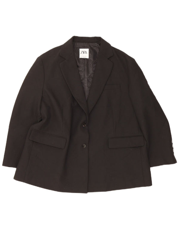 Damska marynarka zapinana na 2 guziki, oversize, Zara UK 6 XS, czarny poliester