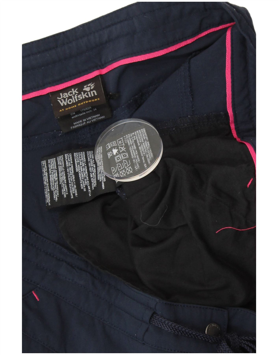 Damskie spodenki chino JACK WOLFSKIN UK 16, duże, W36, granatowe, poliamidowe