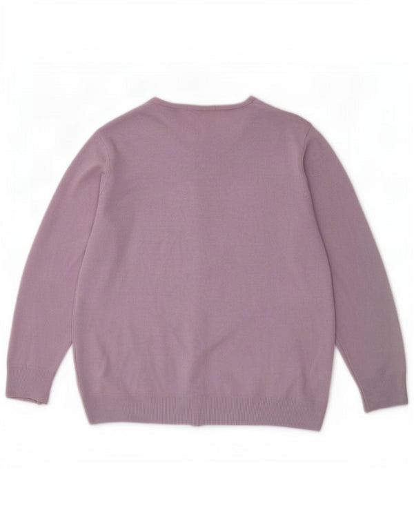 Marks & Spencer Damski sweter rozpinany UK 16, duży, fioletowy, akrylowy