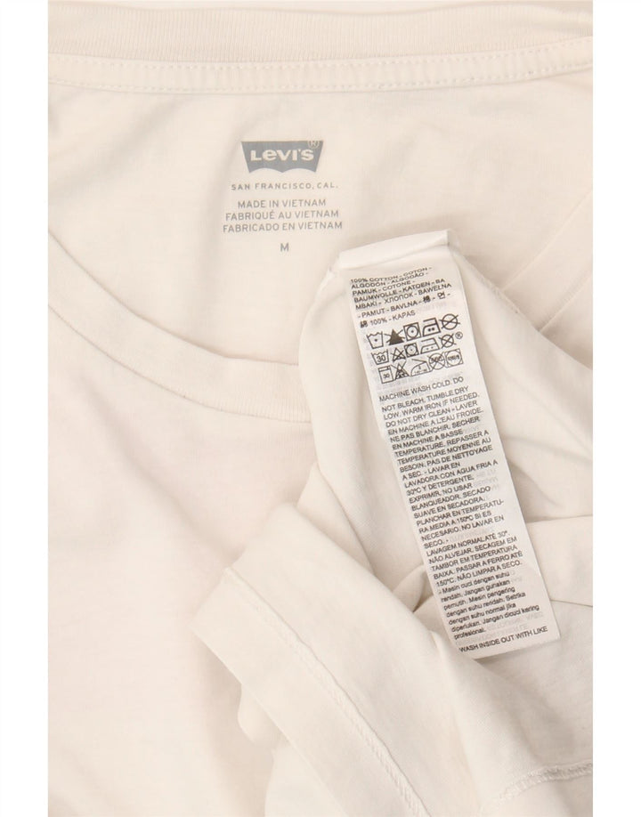 Męska koszulka z grafiką Levi's, średnia, biała bawełna