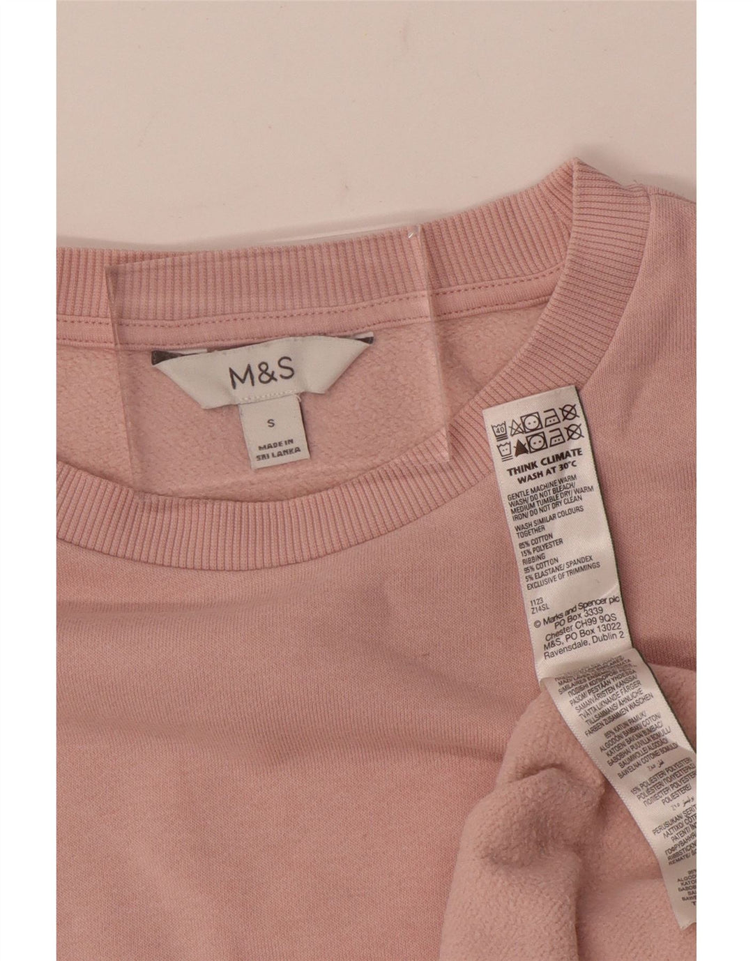 Marks & Spencer Damski sweter oversize UK 10, mały, różowy, bawełniany