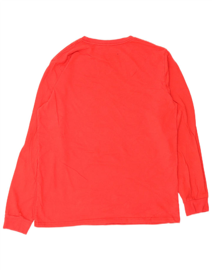 Męski T-shirt z grafiką Volcom z długim rękawem, duży, czerwony, bawełniany