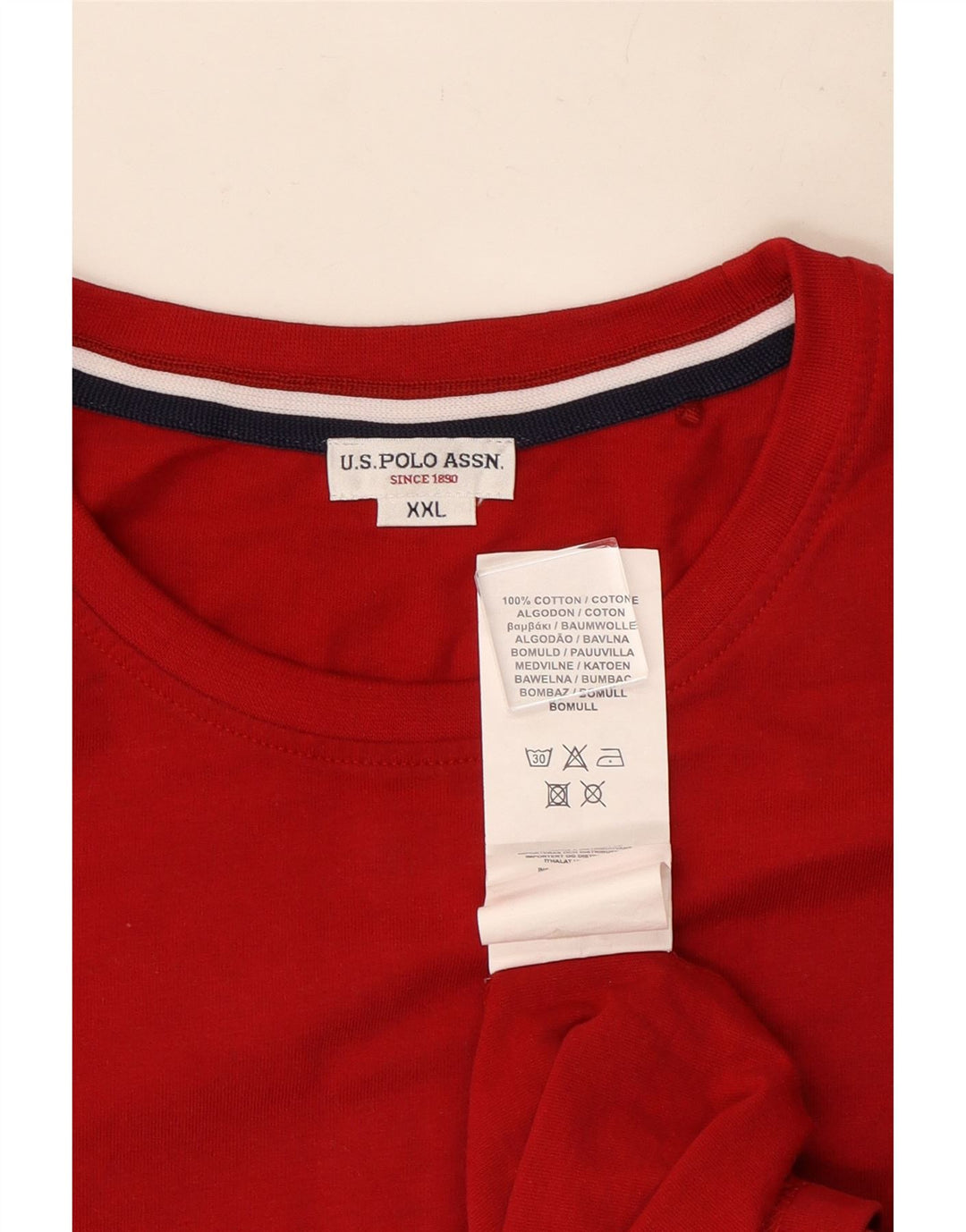 US Polo Assn. Top męski z długim rękawem 2XL, czerwony, bawełniany