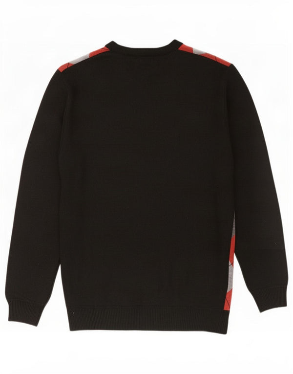 Męski sweter Pierre Cardin z dekoltem w kształcie litery V, XL, czarny, argyle/diamentowy poliester