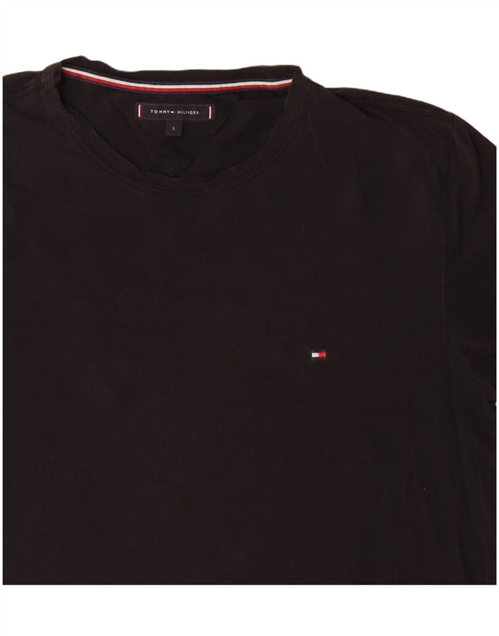 T-shirt męski Tommy Hilfiger, duży, czarny, bawełniany