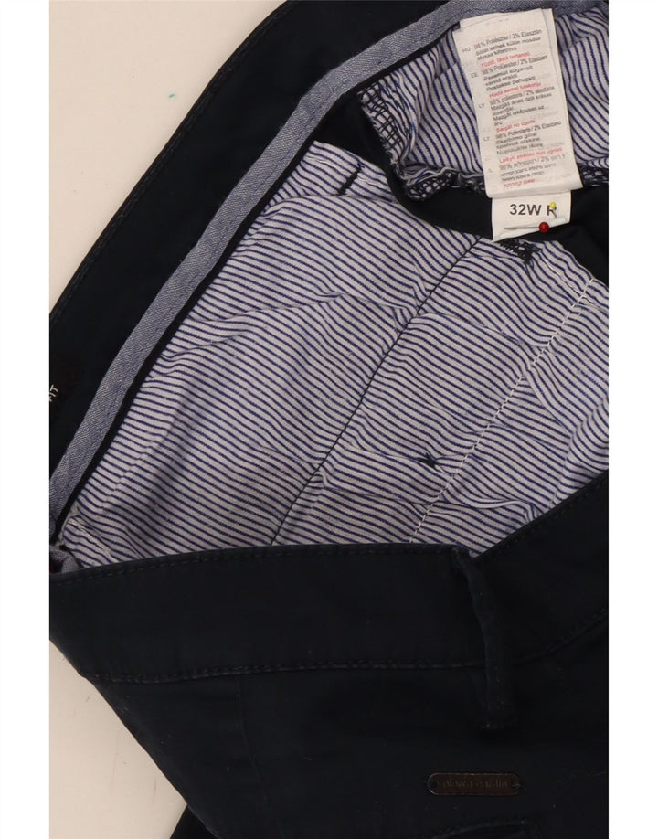 PIERRE CARDIN Mens Regular Fit Chino Trousers W32 L30  Navy Blue Polyester Vintage Pierre Cardin and Second-Hand Pierre Cardin from Messina Hembry 