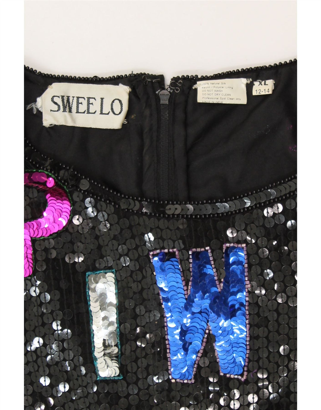 Damska sukienka z grafiką SWEELO UK 18 XL, czarny jedwab