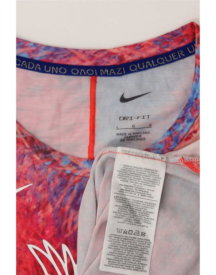 Damska koszulka z kamizelką Nike Dri Fit Graphic, UK 16, duża, wielobarwna tkanina typu tie-dye