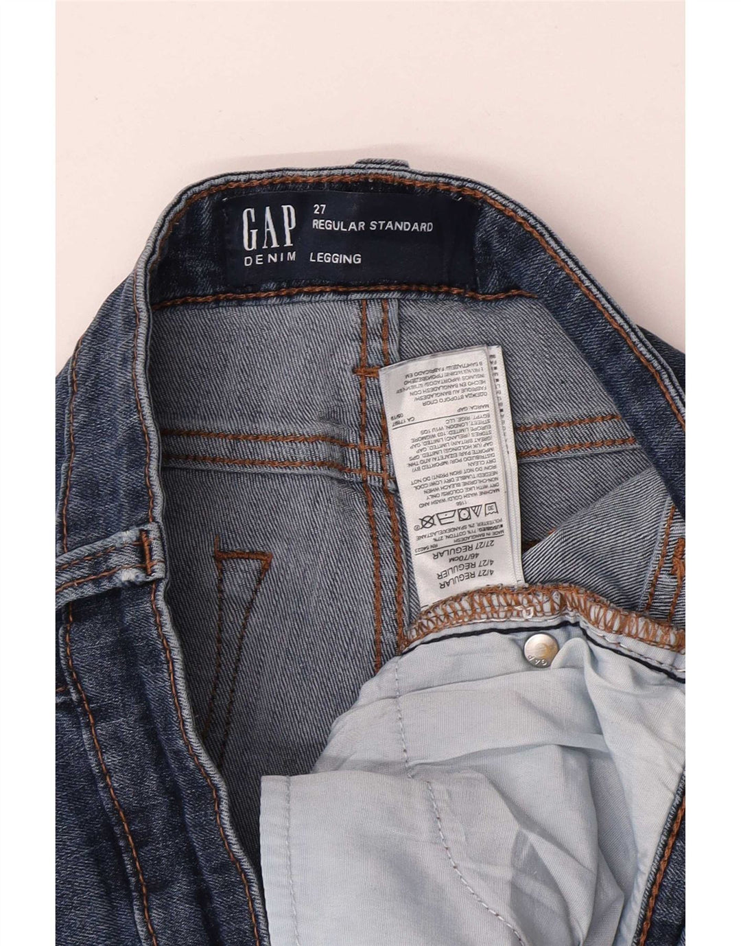 Damskie jeansy Gap Regular Legging US 4 Small W27 L27 Niebieska bawełna