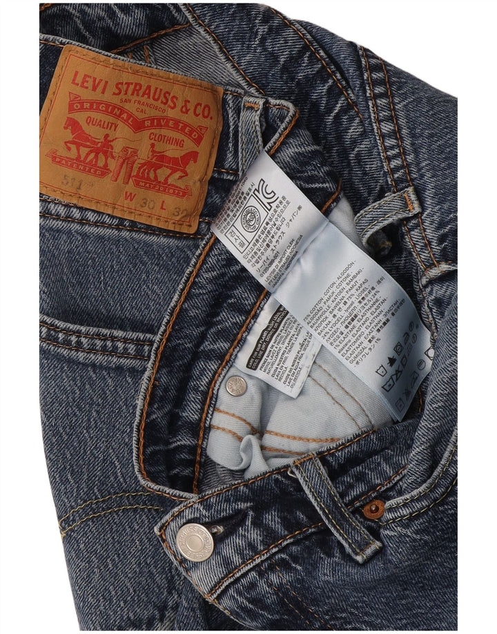 Męskie jeansy Levi's 511 Slim W30 L27 Niebieska bawełna