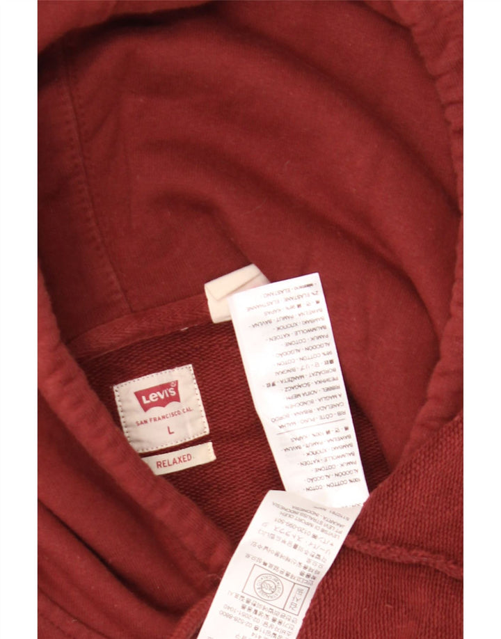 Męski sweter z kapturem Levi's z grafiką, duży, bordowy, bawełniany