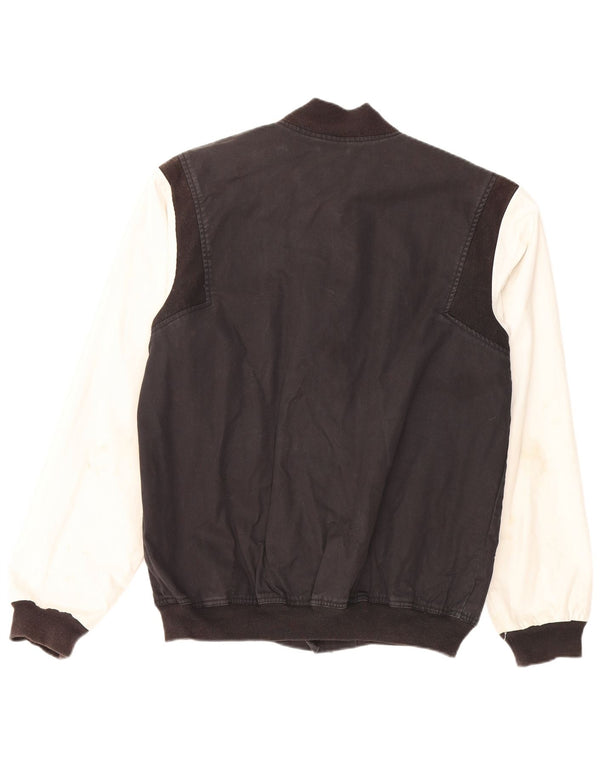 Męska kurtka Adidas Graphic Varsity UK 38 Średnia czarna bawełna z blokami kolorów