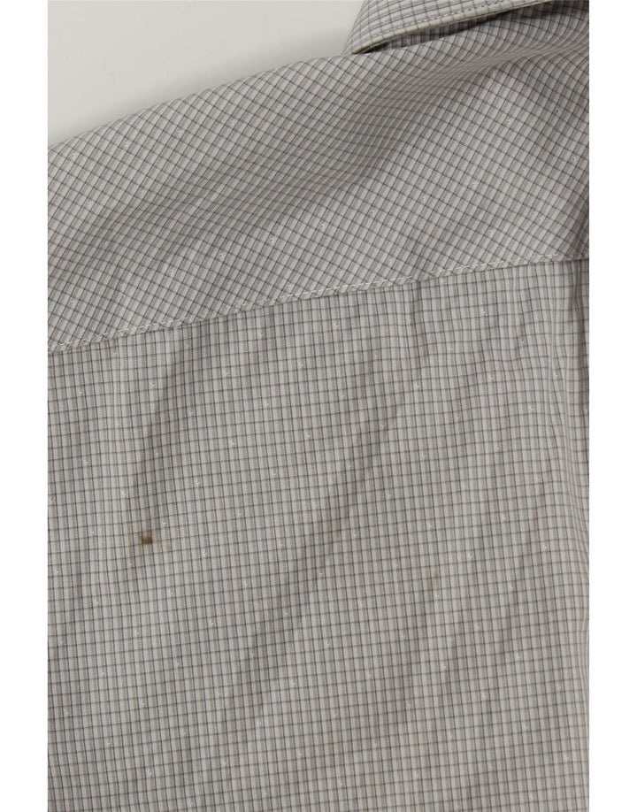Męska koszula Calvin Klein Slim Fit, rozmiar 39 15 1/2, średnia szara bawełna w kratkę