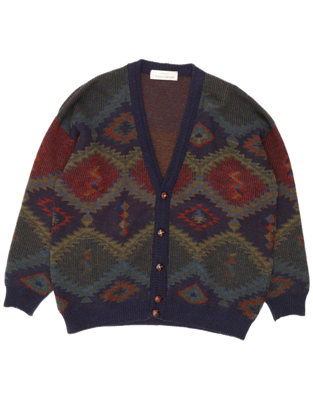 Marks & Spencer Męski sweter St. Michael Cardigan XL Granatowy Retro