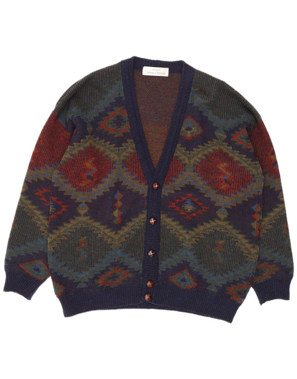 Marks & Spencer Męski sweter St. Michael Cardigan XL Granatowy Retro