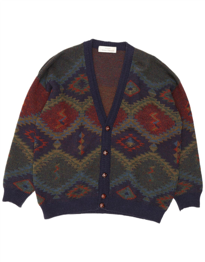 Marks & Spencer Męski sweter St. Michael Cardigan XL Granatowy Retro